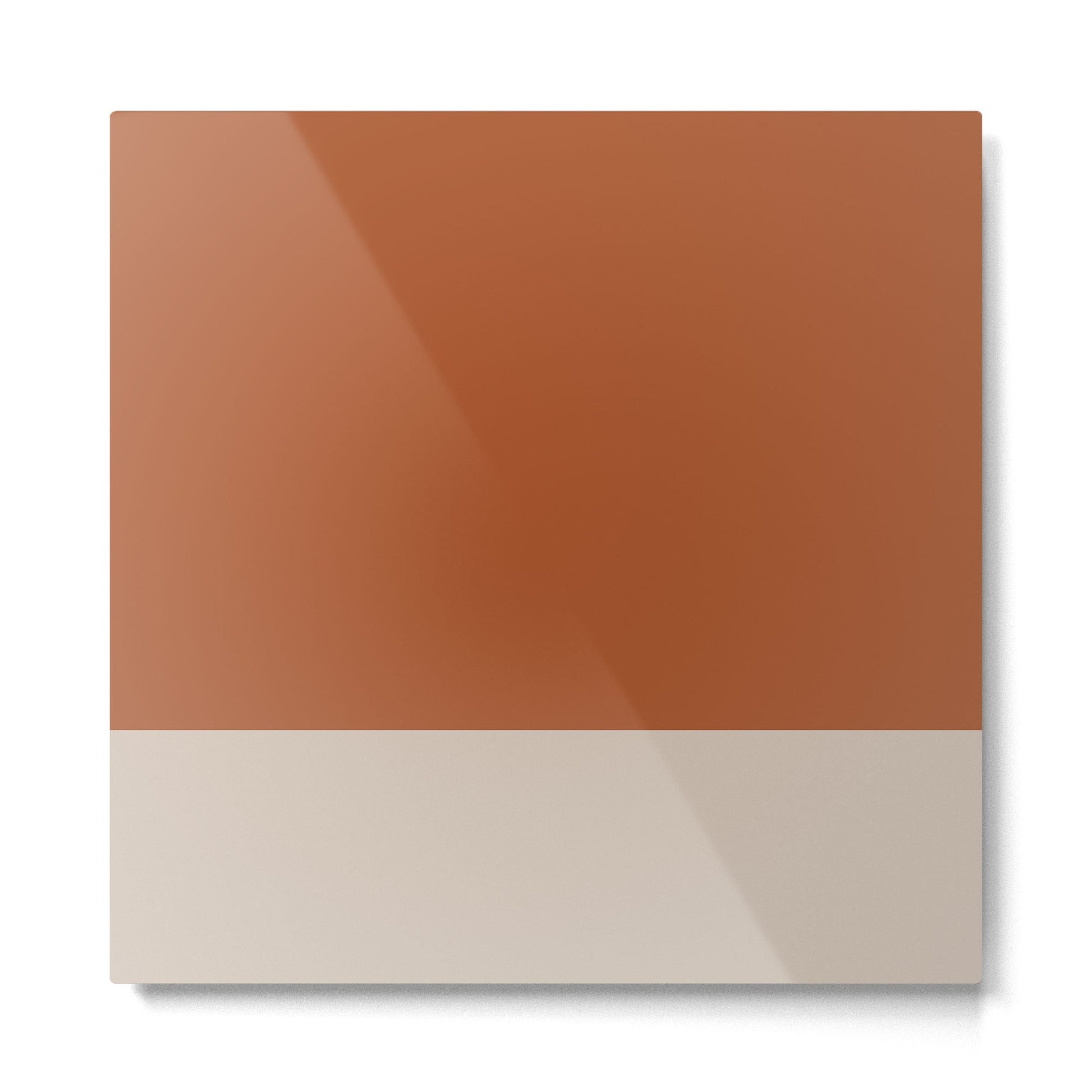 Minimalist Solid Color Block in Clay and Putty Metal Print | TeksDecor