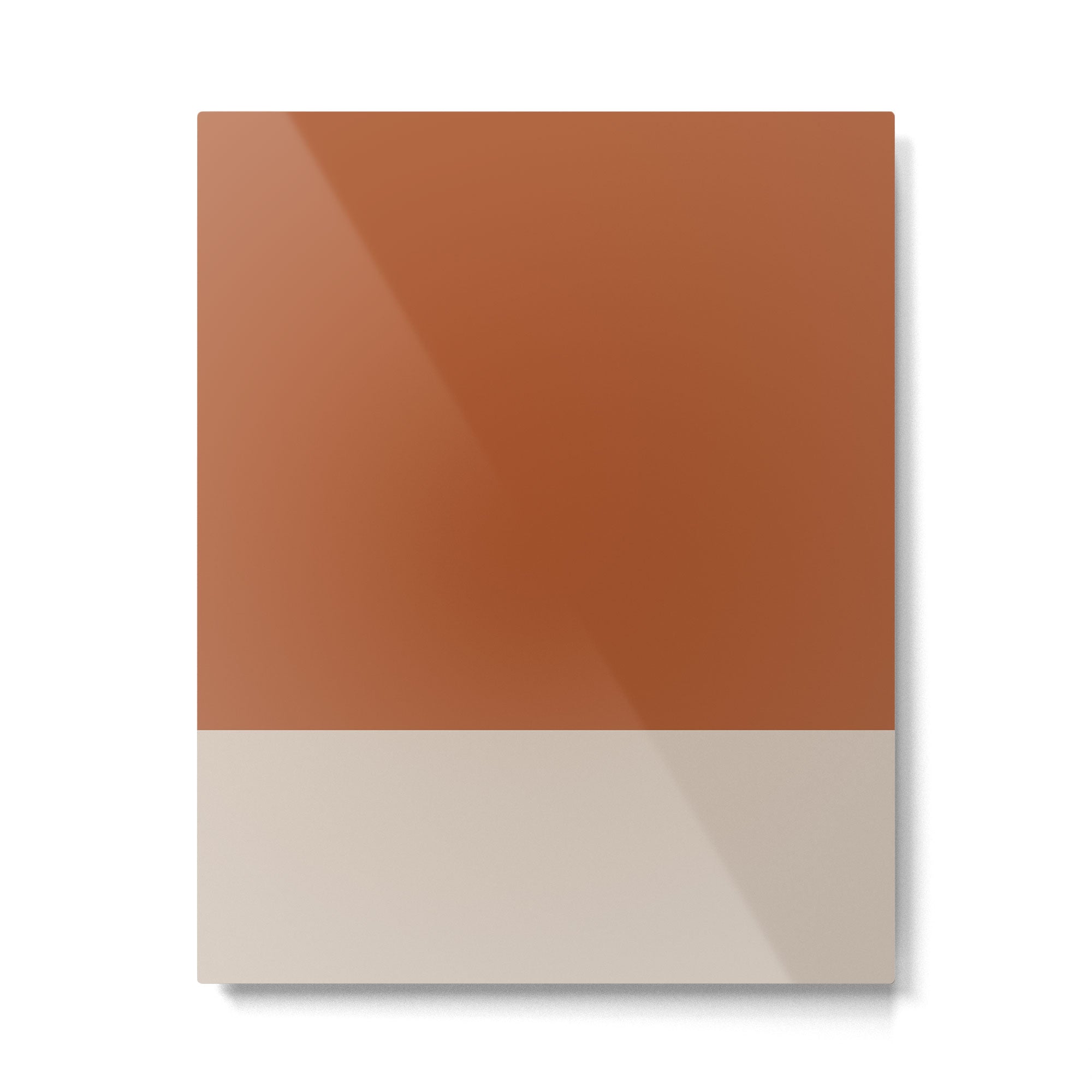 Minimalist Solid Color Block in Clay and Putty Metal Print | TeksDecor