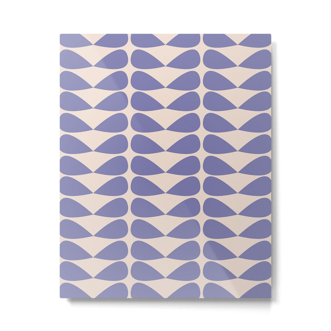 Mod Leaves Minimalist Abstract Pattern in Periwinkle Purple and Cream Metal Print | TeksDecor