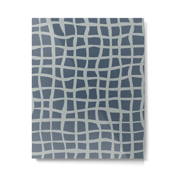 Modern Mesh Pattern in Neutral Blue Gray Metal Print | TeksDecor