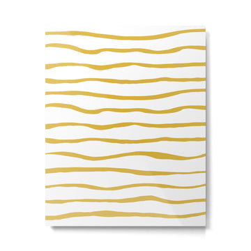 Organic Paper Stripes in Light Mustard and White Metal Print | TeksDecor