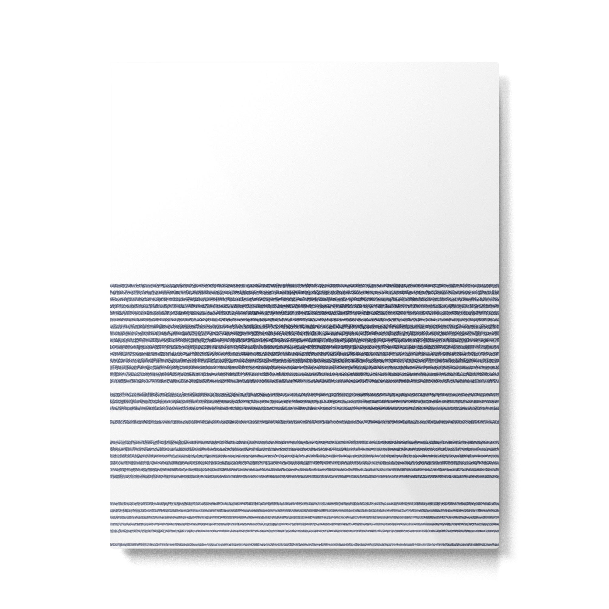 Organic Stripes in Navy Blue and White Metal Print | TeksDecor