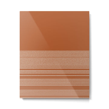 Organic Stripes in Putty and Clay Terracotta Rust Metal Print | TeksDecor