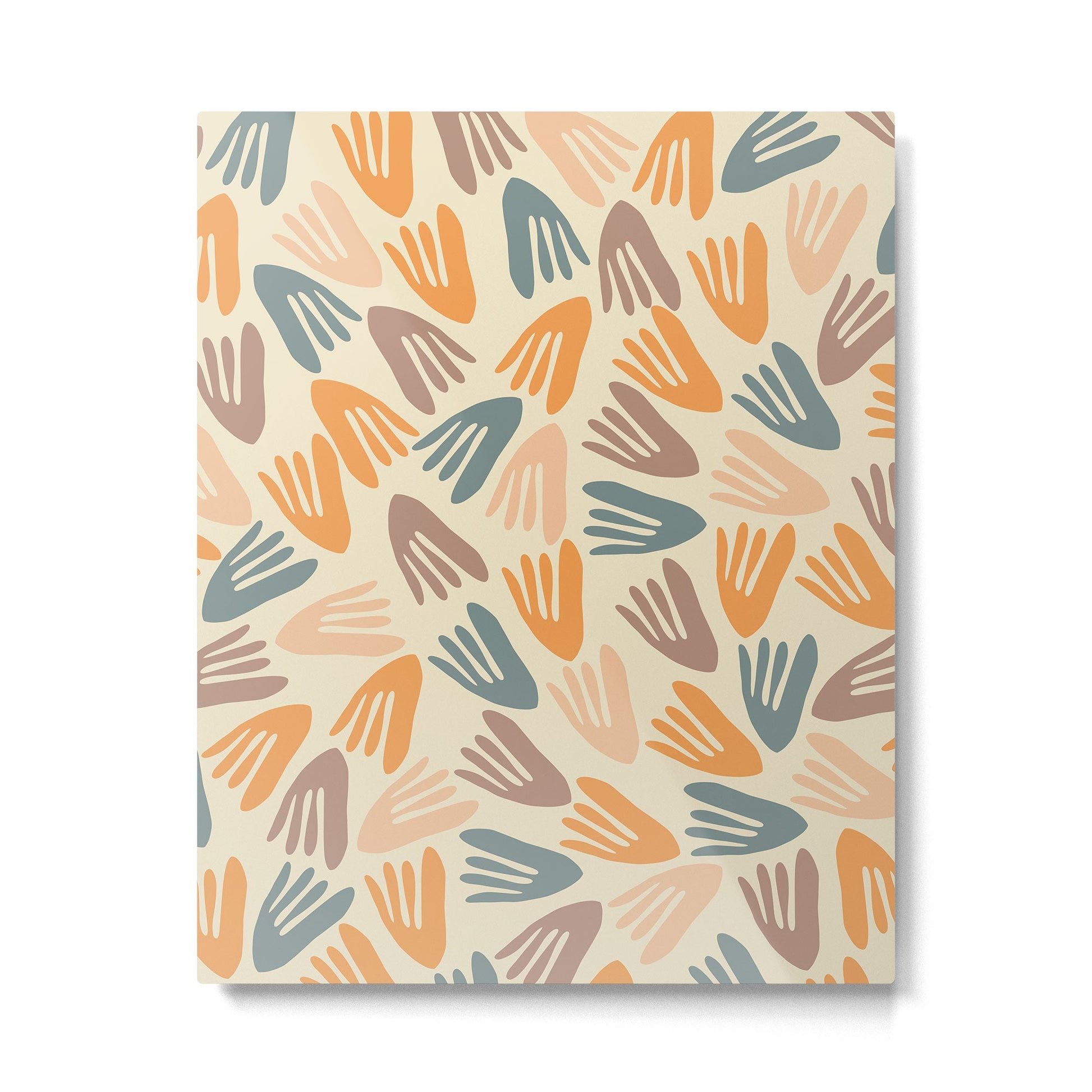 Papier D?coup? Abstract Cutout Pattern Cream Beige Slate Orange Blush Taupe Metal Print | TeksDecor