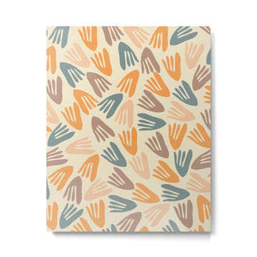 Papier D?coup? Abstract Cutout Pattern Cream Beige Slate Orange Blush Taupe Metal Print | TeksDecor