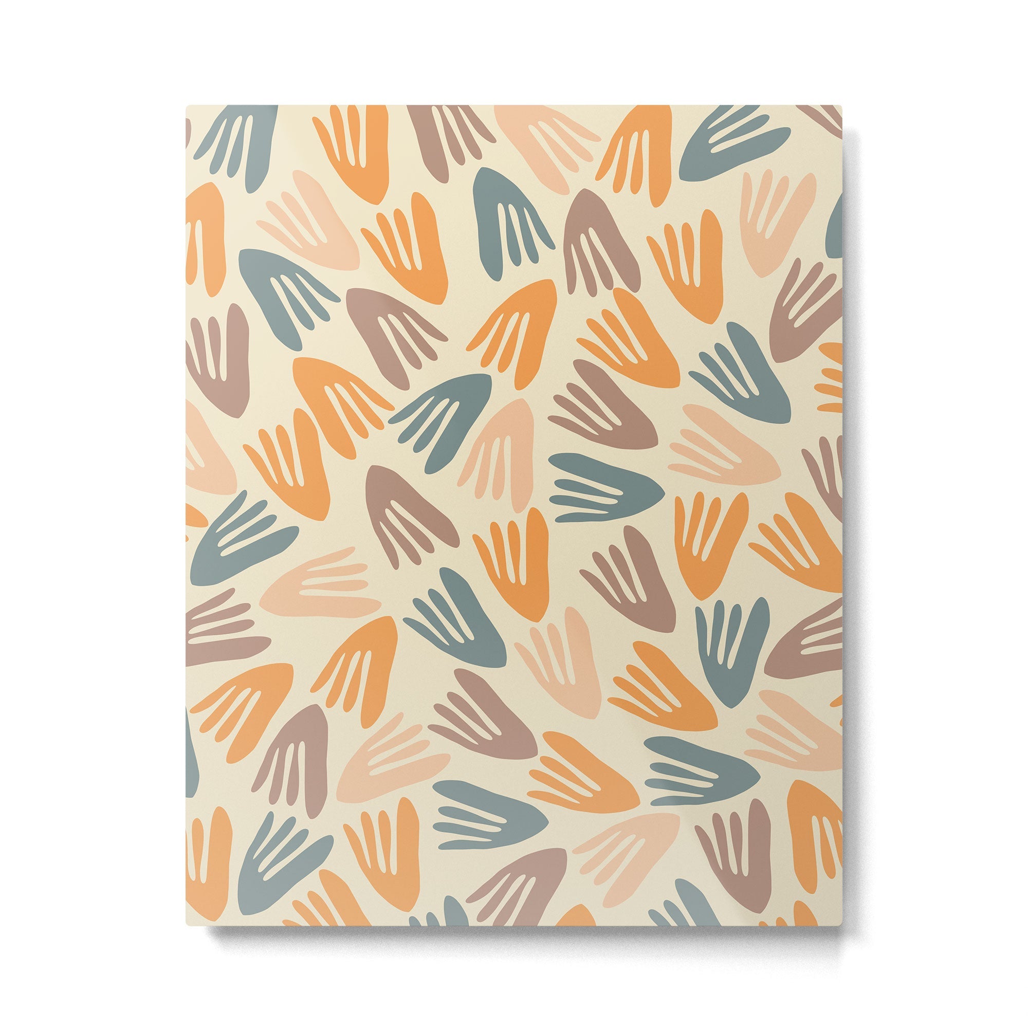 Papier D?coup? Abstract Cutout Pattern Cream Beige Slate Orange Blush Taupe Metal Print | TeksDecor