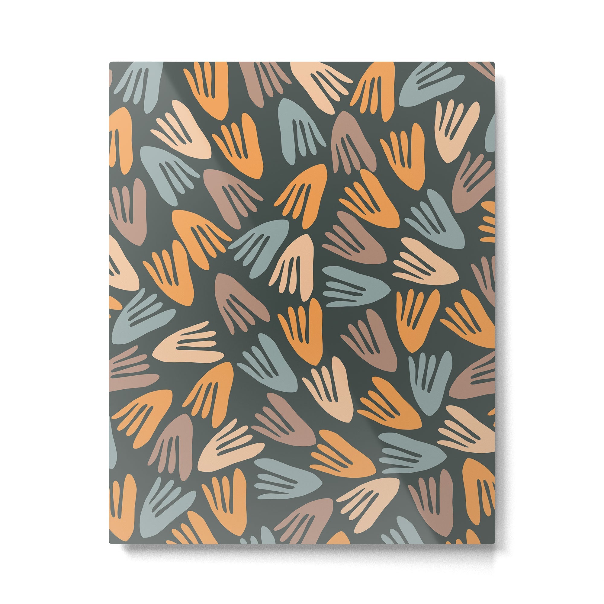 Papier D?coup? Abstract Cutout Pattern Slate Blue Orange Blush Taupe Metal Print | TeksDecor