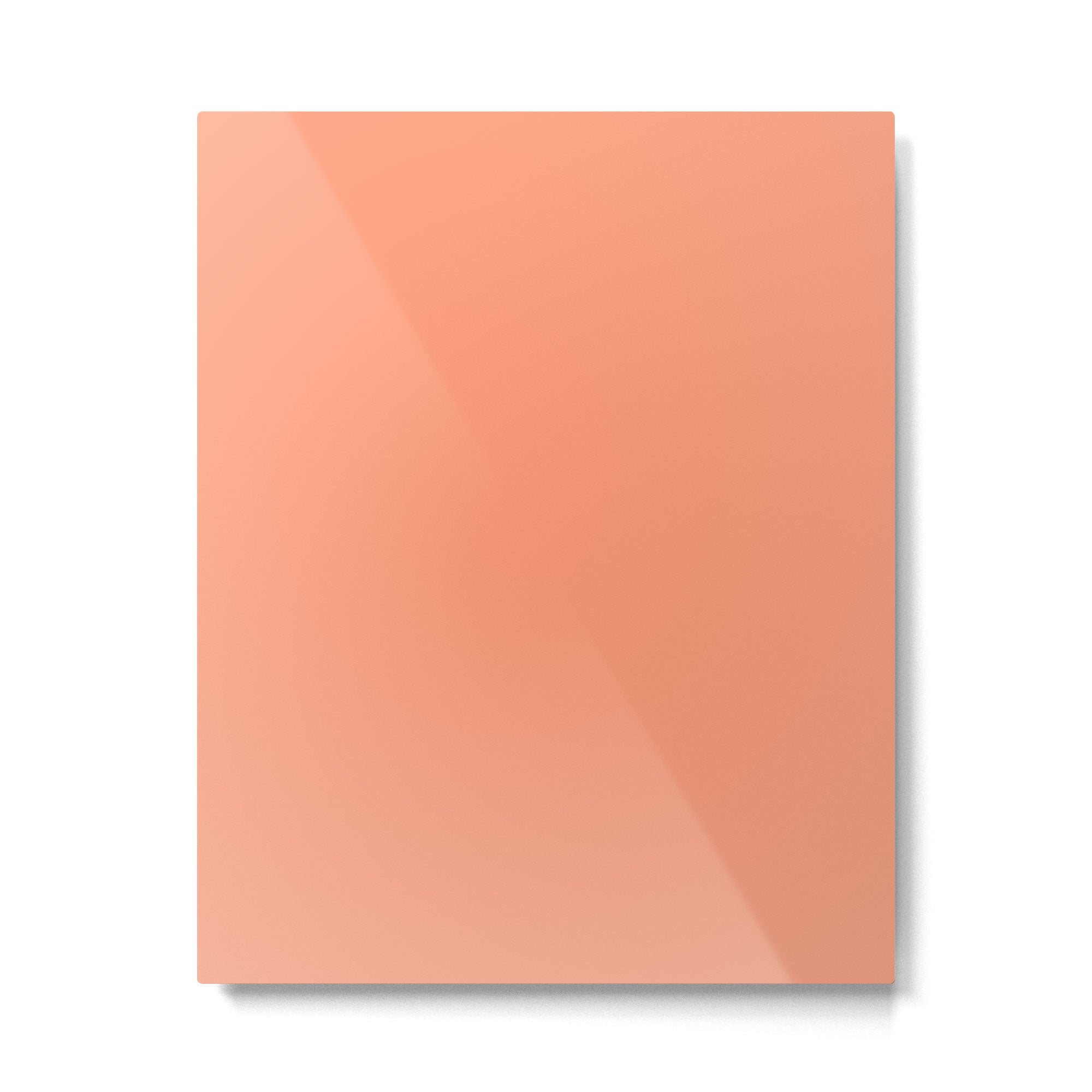 Peachy Salmon Peach Solid Colour Metal Print | TeksDecor