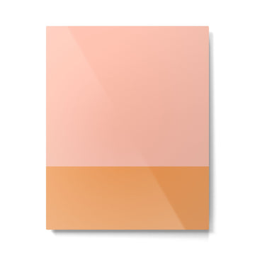 Pink Blush and Light Orange Minimalist Color Block Pattern Metal Print | TeksDecor