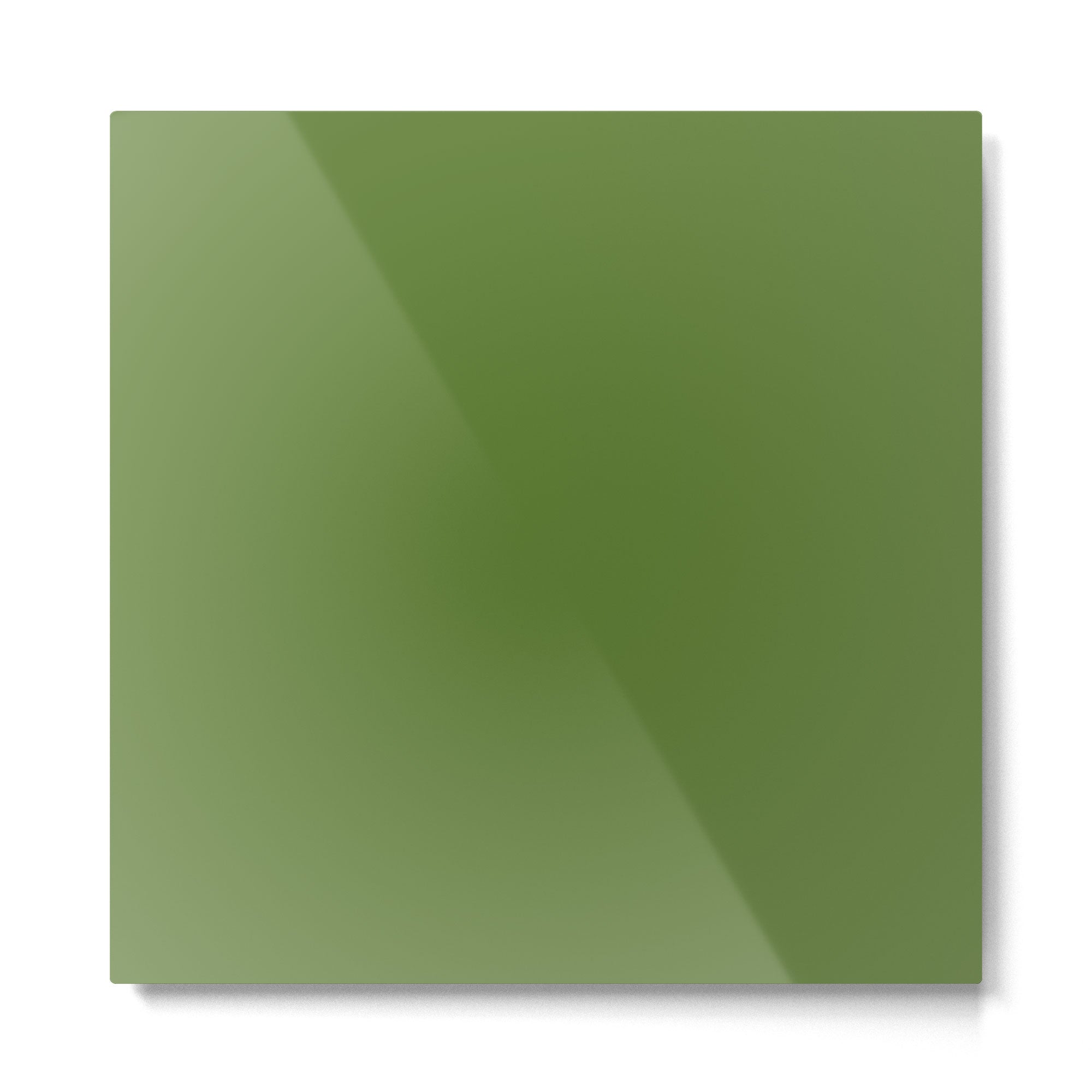 Retro Christmas Olive Green Solid Colour Metal Print | TeksDecor