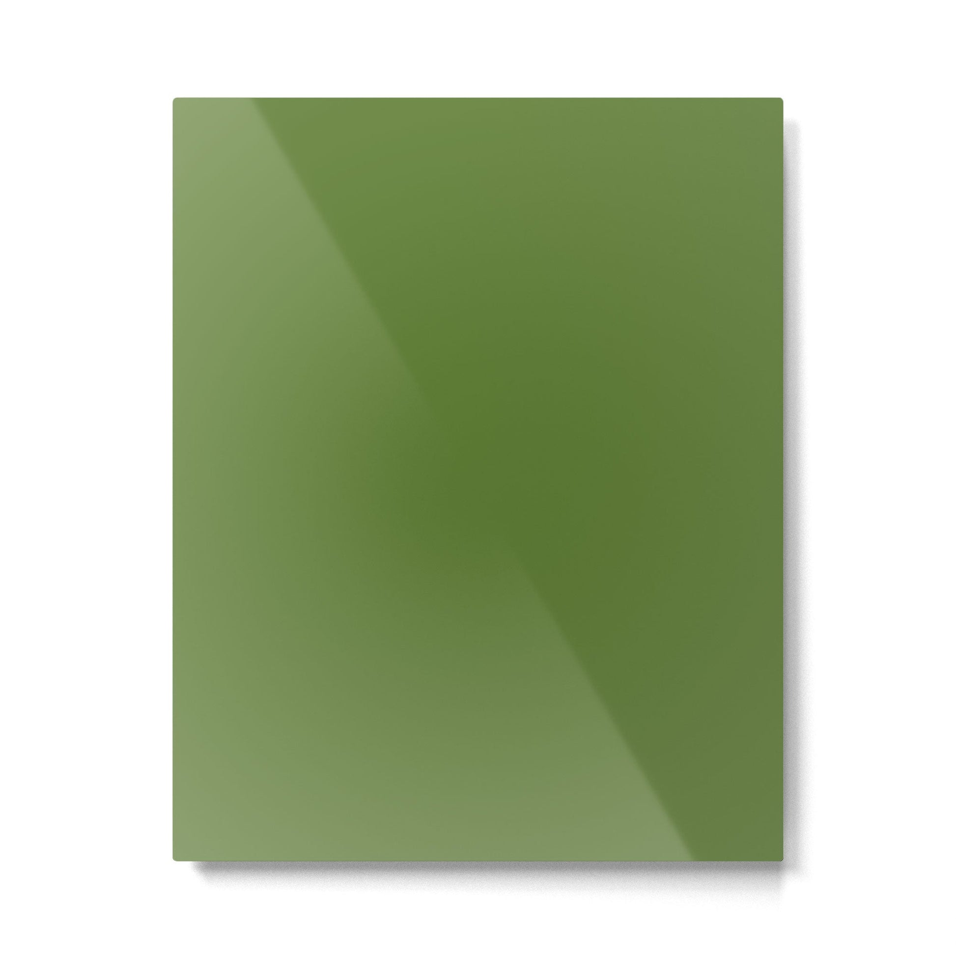 Retro Christmas Olive Green Solid Colour Metal Print | TeksDecor