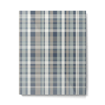 Retro Modern Plaid Pattern in Neutral Blue Gray Taupe Tones Metal Print | TeksDecor
