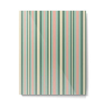 Retro Stripes in Mint Green, Pale Blush, and Cream - Vertical Stripe Pattern Metal Print | TeksDecor