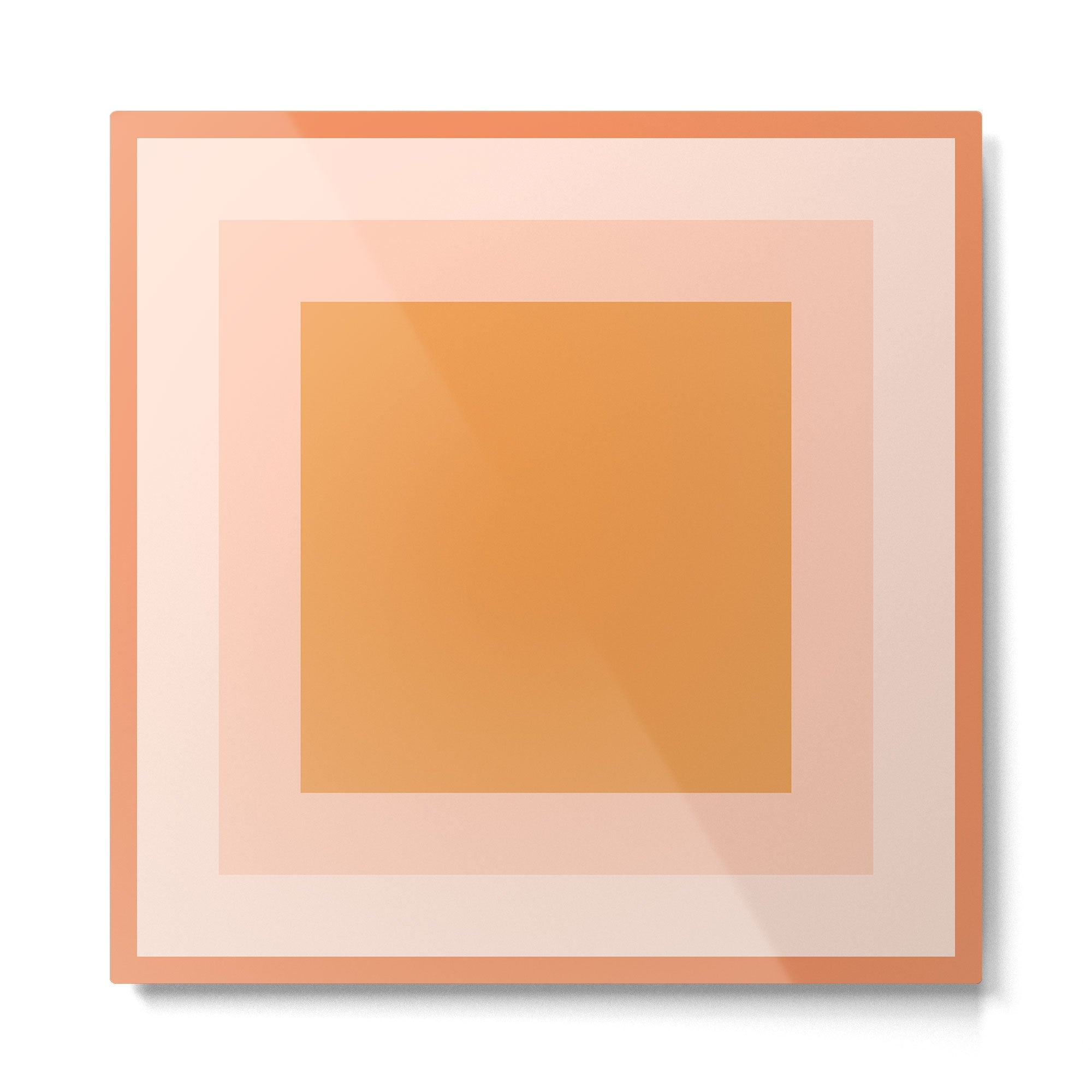 Soft Orange and Blush Squares Minimalist Color Block Solid Stripe Geometric Pattern  Metal Print | TeksDecor