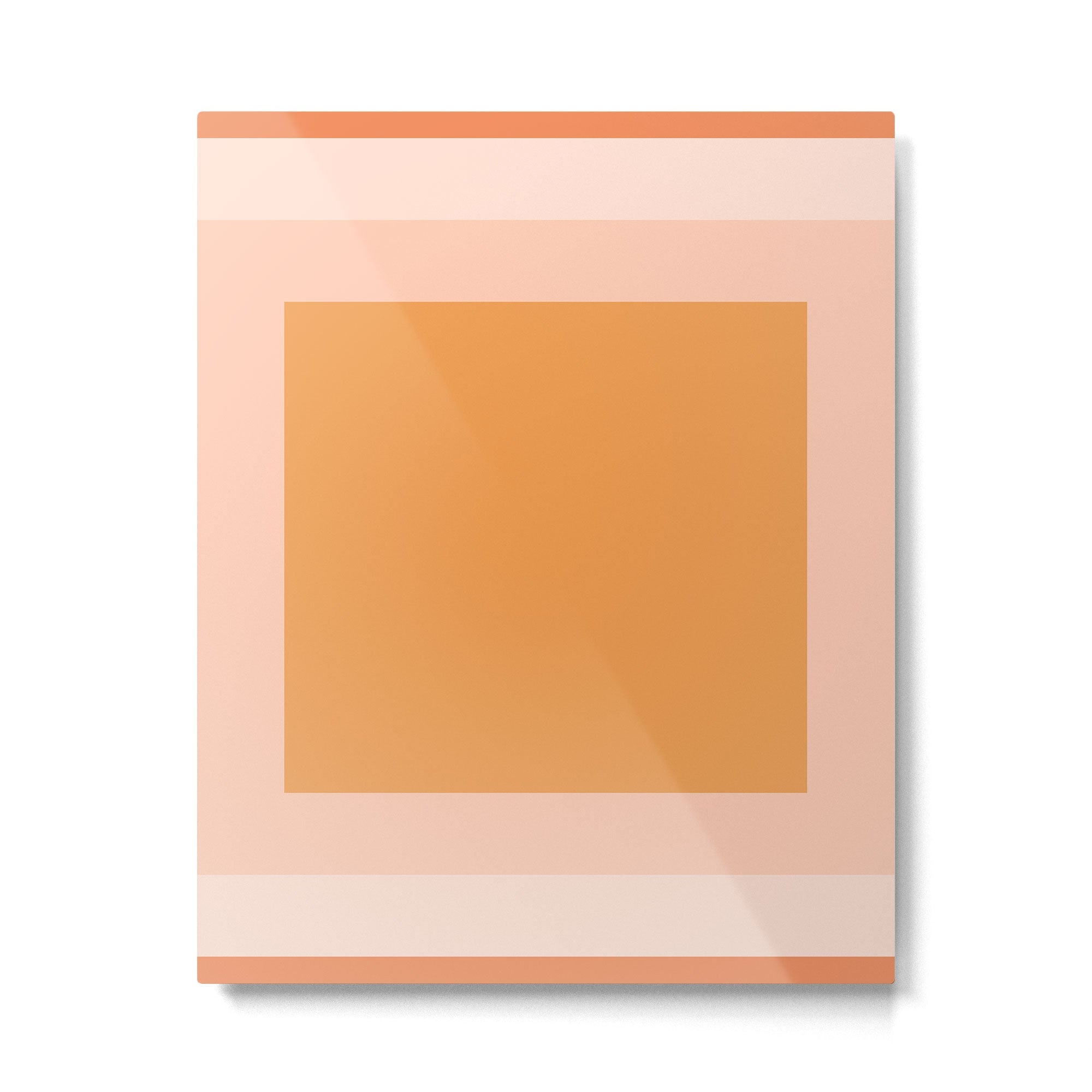 Soft Orange and Blush Squares Minimalist Color Block Solid Stripe Geometric Pattern  Metal Print | TeksDecor