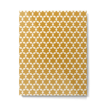 Star Tiles Pattern in Dark Mustard and Cream Metal Print | TeksDecor