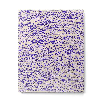 Strata - Organic Ink Blot Abstract in Cobalt Blue and Beige Metal Print | TeksDecor