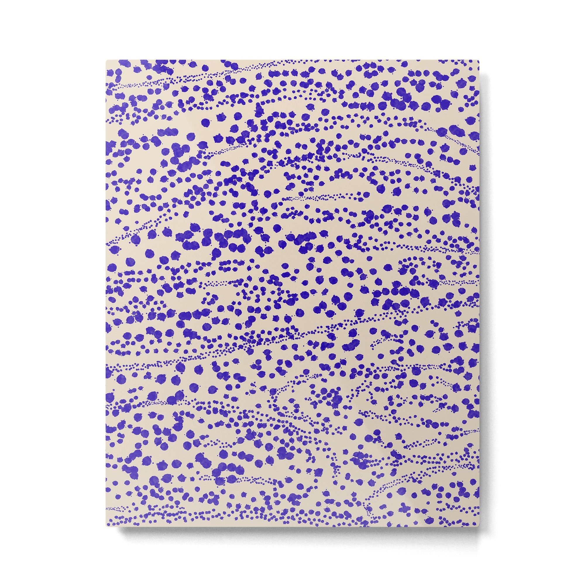 Strata - Organic Ink Blot Abstract in Cobalt Blue and Beige Metal Print | TeksDecor