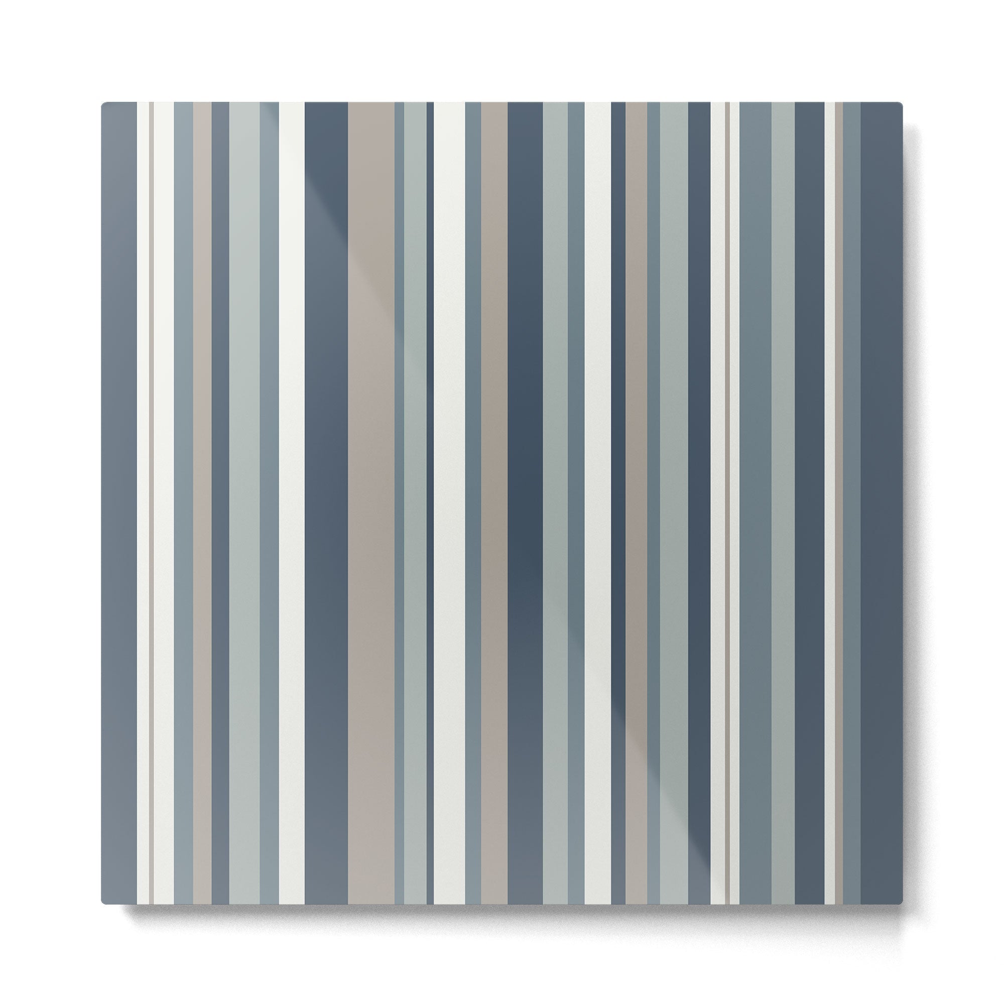 Vertical Stripes in Neutral Blue Gray Shades Metal Print | TeksDecor