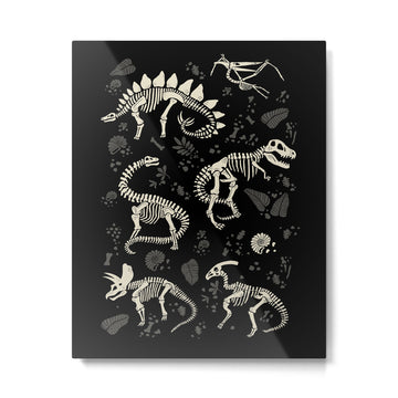 Excavated Dinosaur Fossils Metal Print | TeksDecor