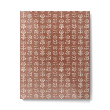 block print floral - clay Metal Print | TeksDecor