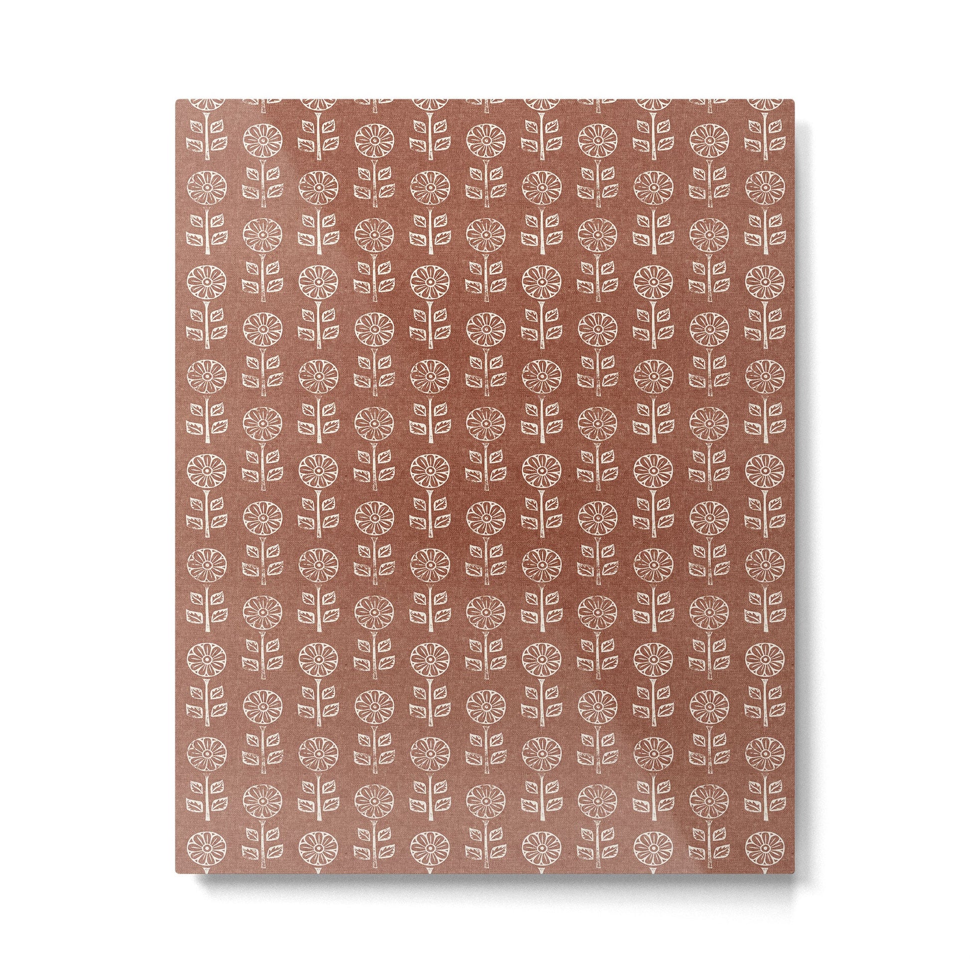 block print floral - clay Metal Print | TeksDecor
