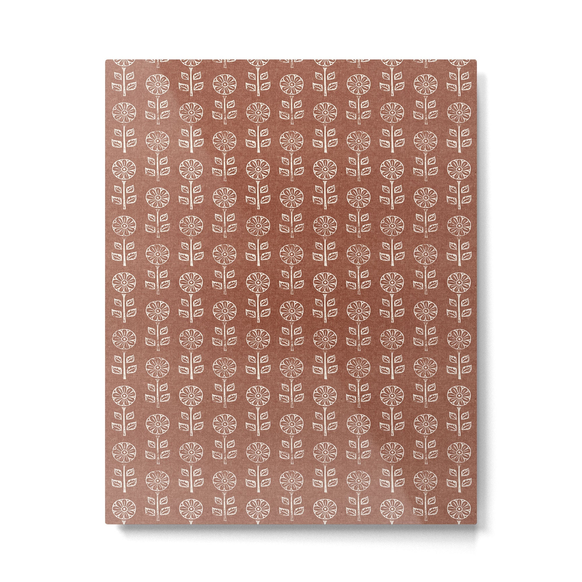 block print floral - clay Metal Print | TeksDecor