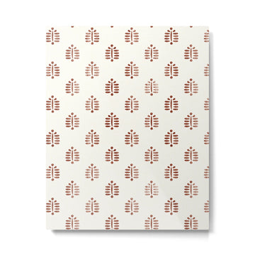 block print palm in rust Metal Print | TeksDecor