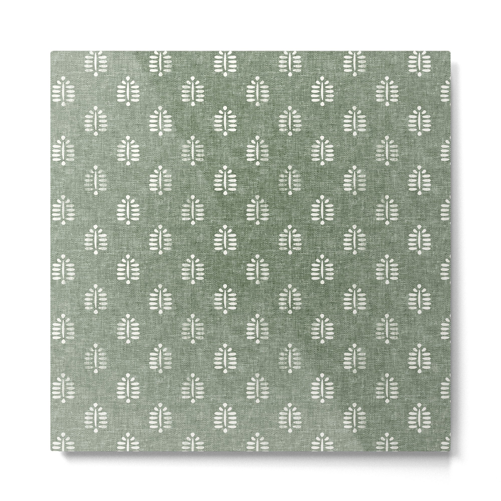 block print palm on sage Metal Print | TeksDecor