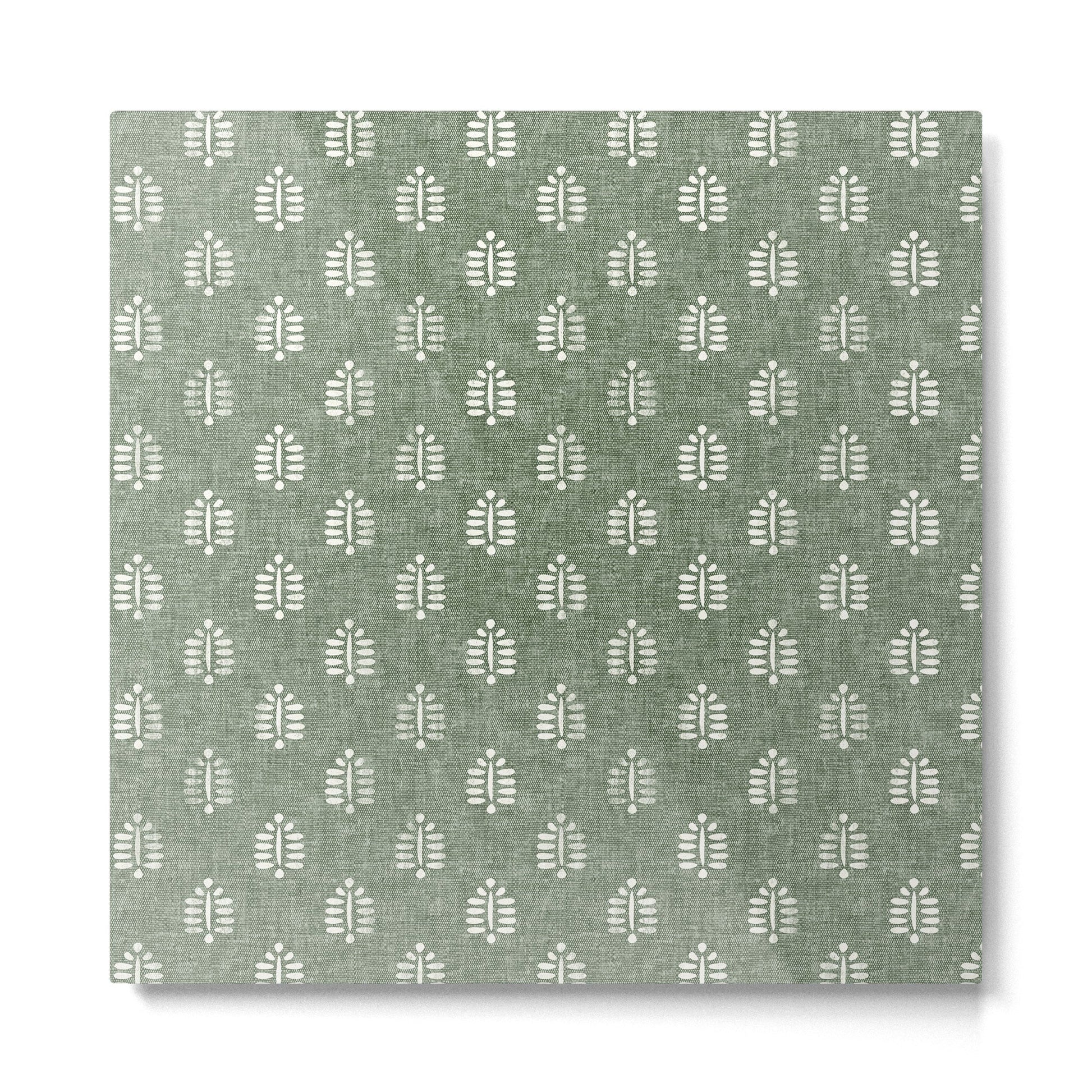 block print palm on sage Metal Print | TeksDecor