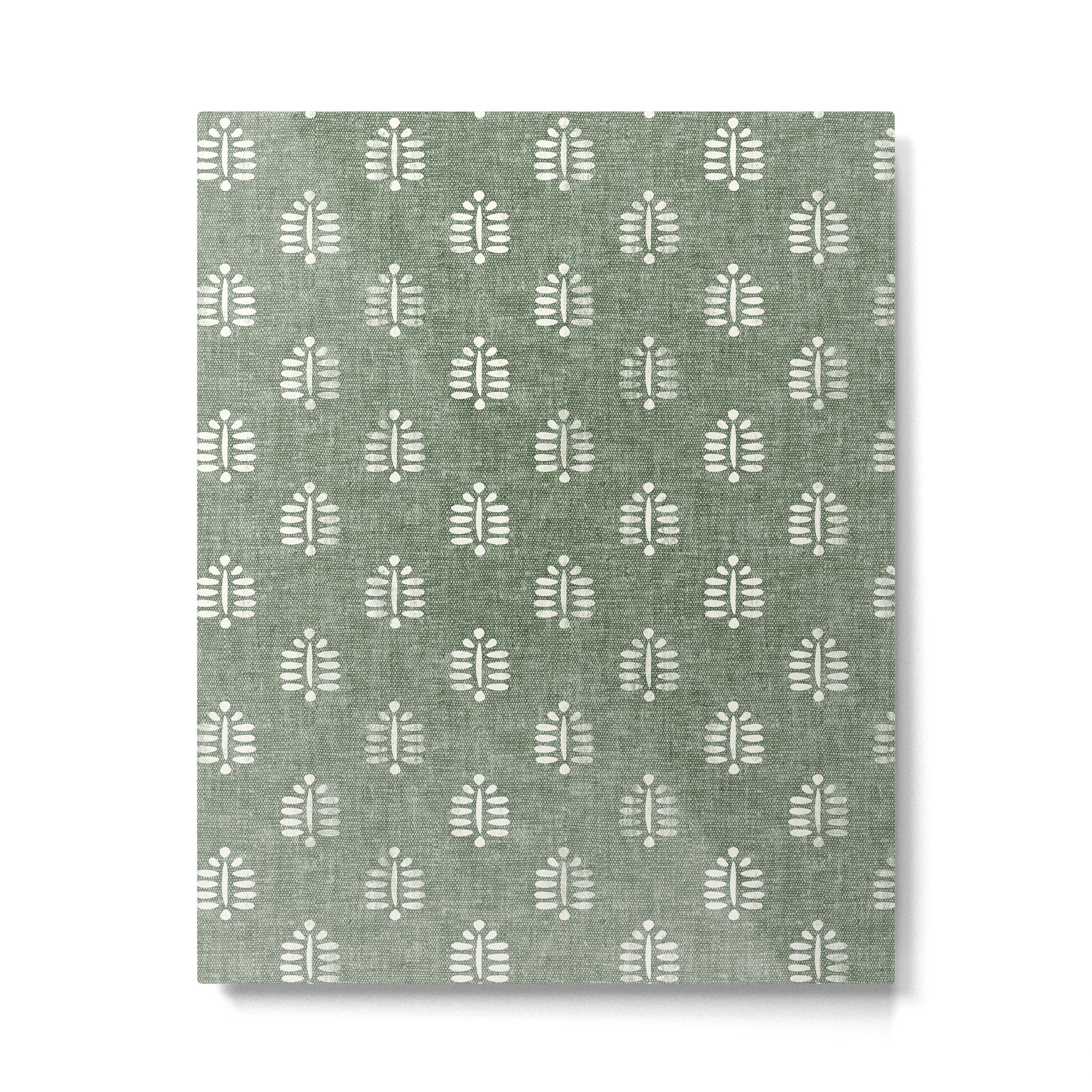 block print palm on sage Metal Print | TeksDecor