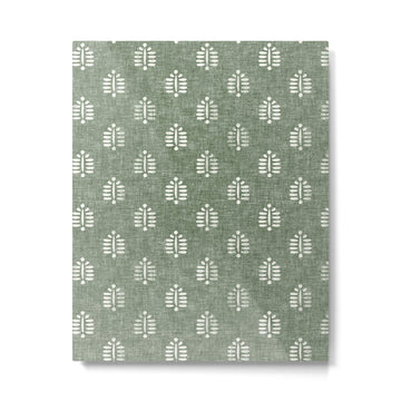 block print palm on sage Metal Print | TeksDecor