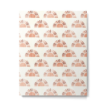 block print suns - multi colored terra cotta Metal Print | TeksDecor