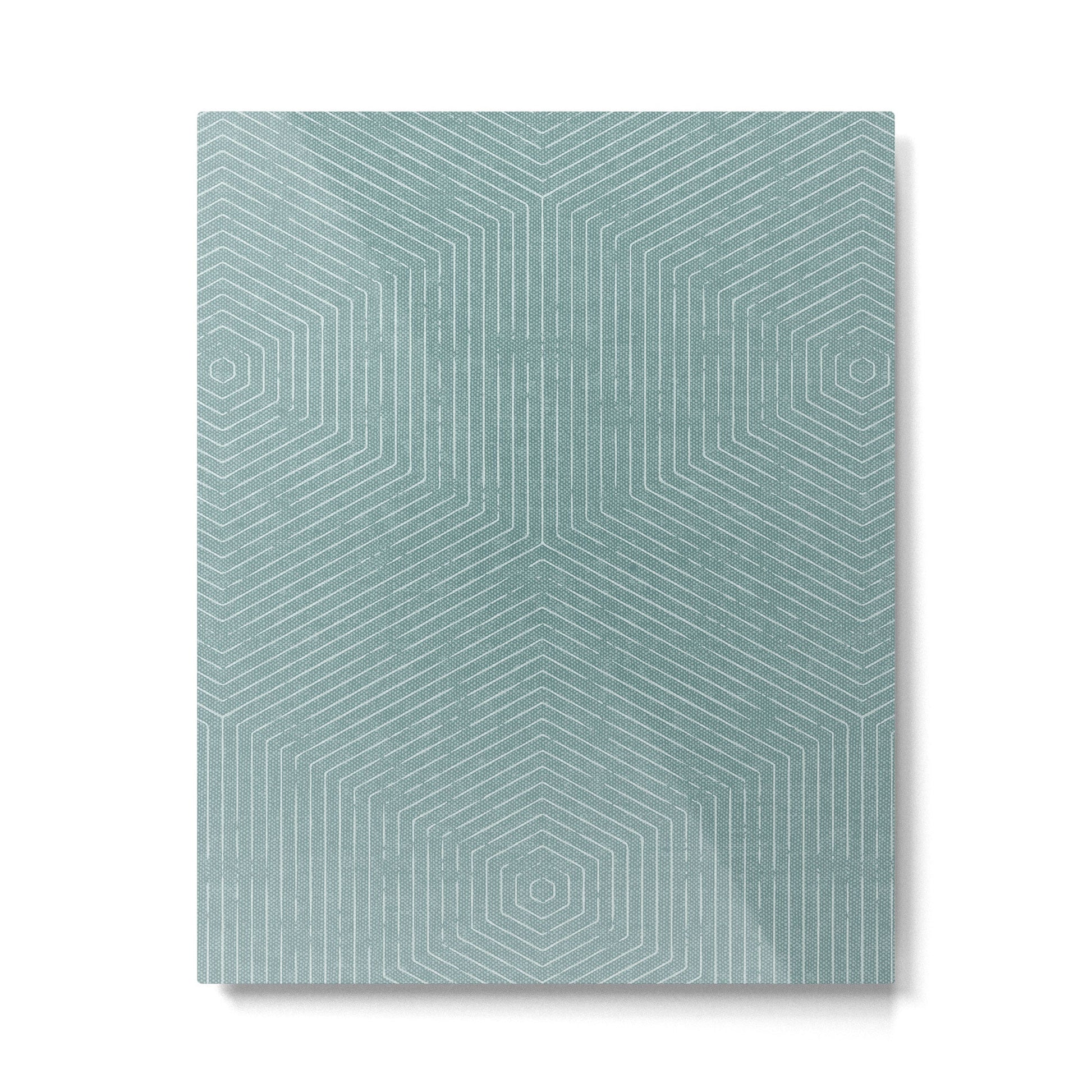 boho hexagon stripes - dusty blue Metal Print | TeksDecor