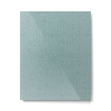 boho hexagon stripes - dusty blue Metal Print | TeksDecor