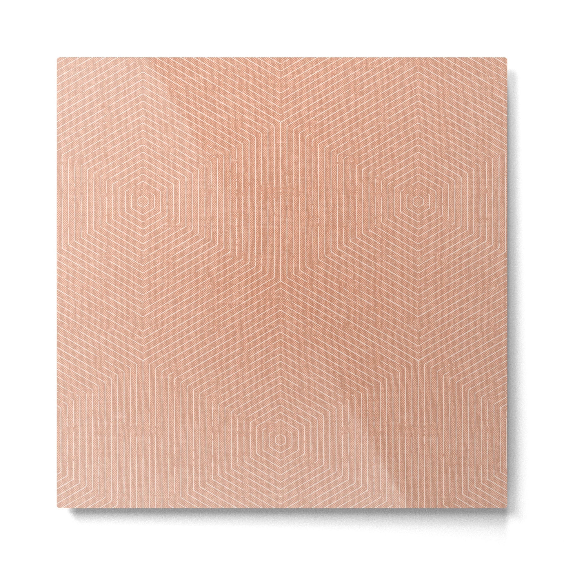 boho hexagon stripes - peach Metal Print | TeksDecor