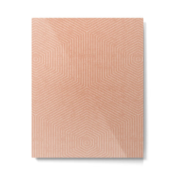 boho hexagon stripes - peach Metal Print | TeksDecor