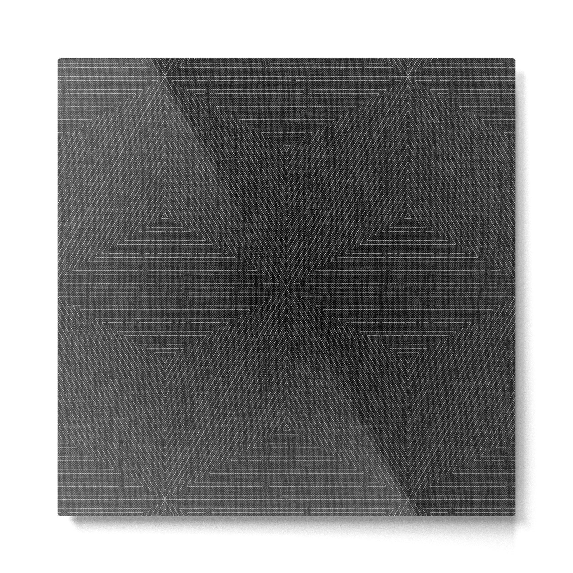 boho triangle stripes - charcoal Metal Print | TeksDecor