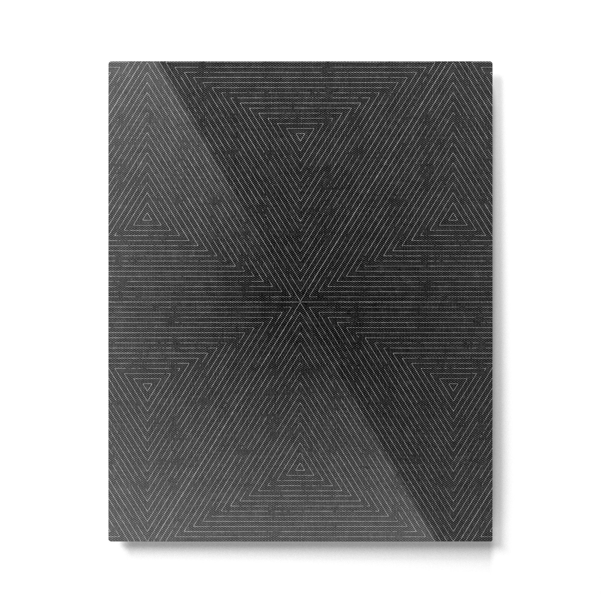 boho triangle stripes - charcoal Metal Print | TeksDecor