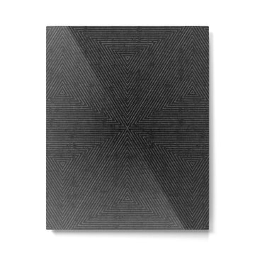 boho triangle stripes - charcoal Metal Print | TeksDecor