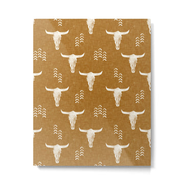desert skulls - southwest cow skull - gold Metal Print | TeksDecor