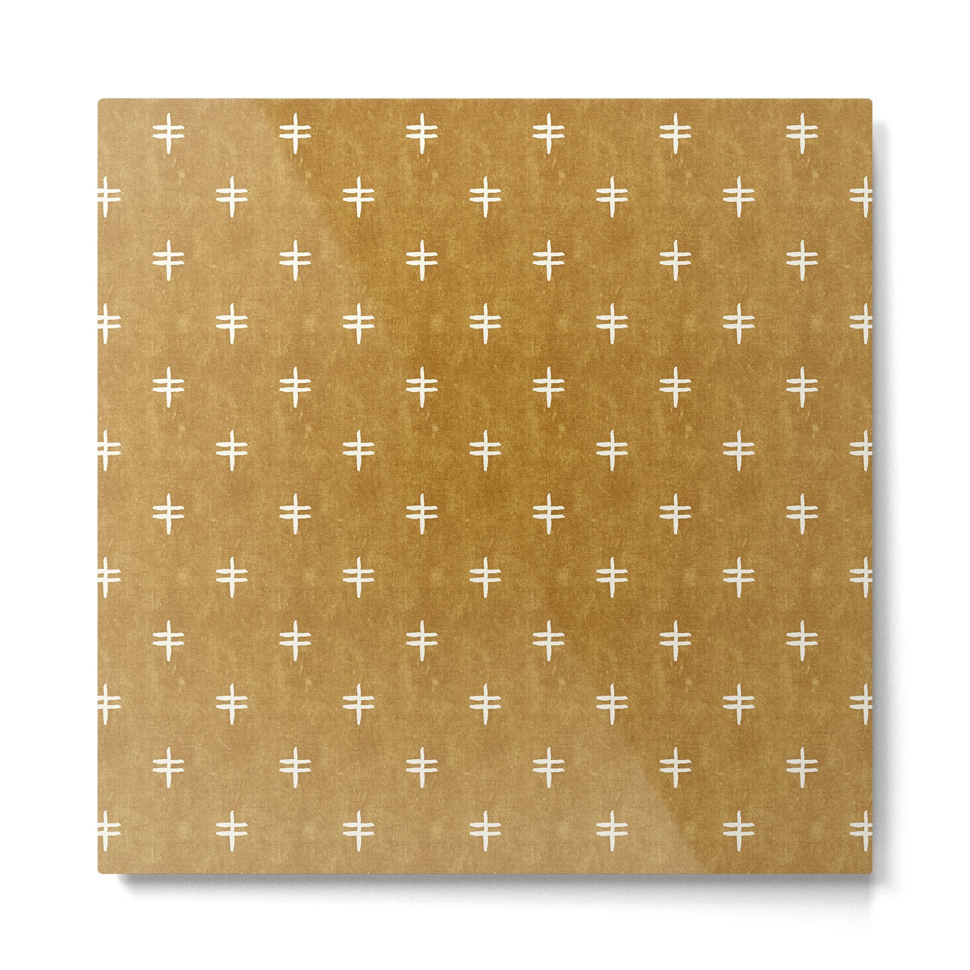 double cross on mustard  Metal Print | TeksDecor
