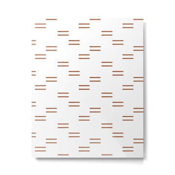 double dash in burnt orange on white Metal Print | TeksDecor