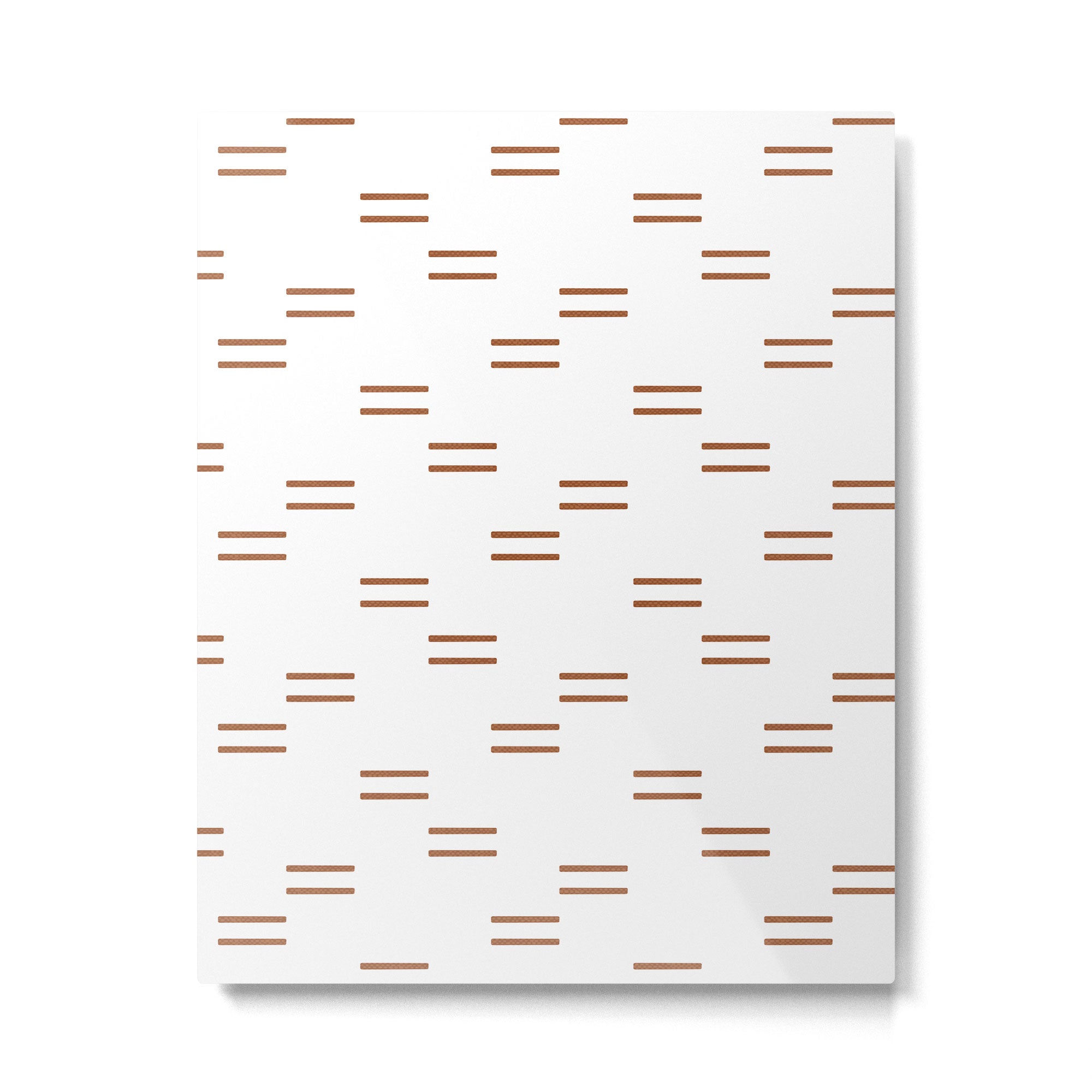 double dash in burnt orange on white Metal Print | TeksDecor