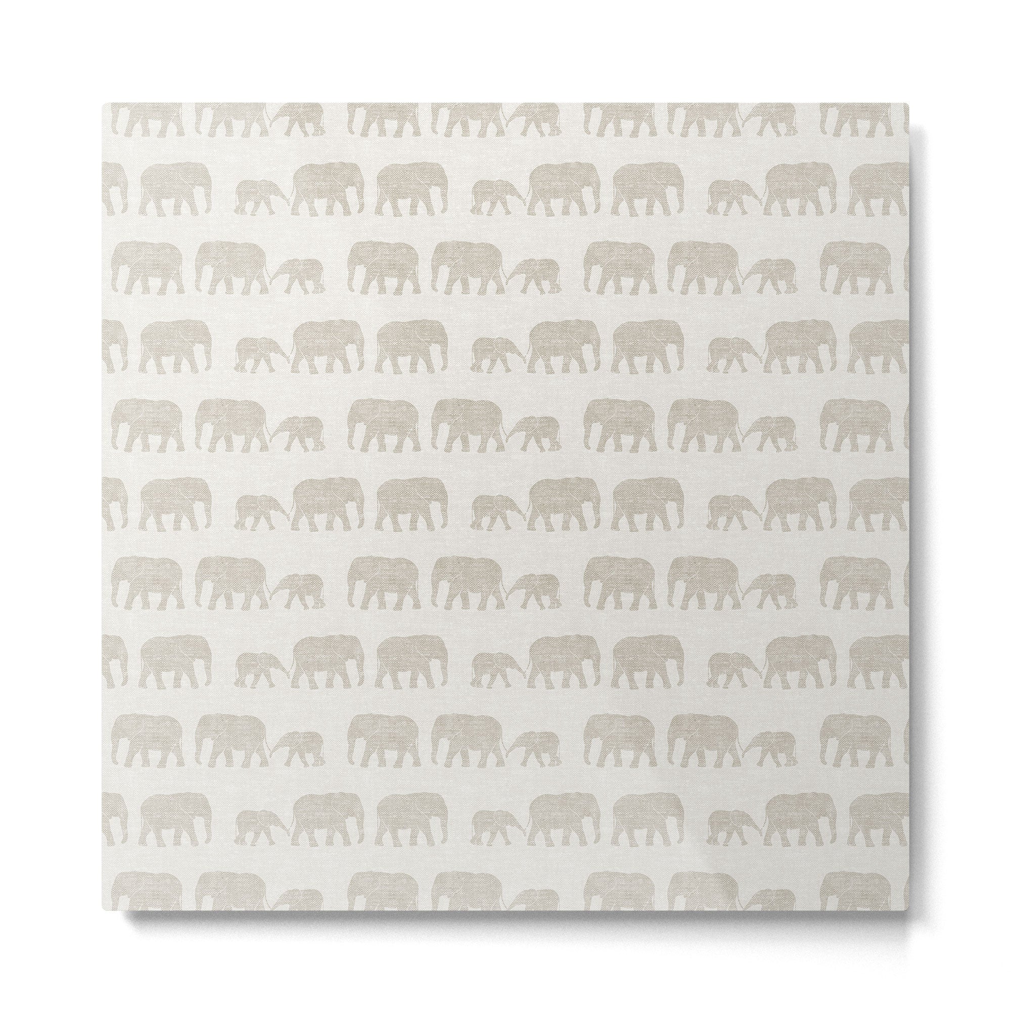 elephant march - beige Metal Print | TeksDecor