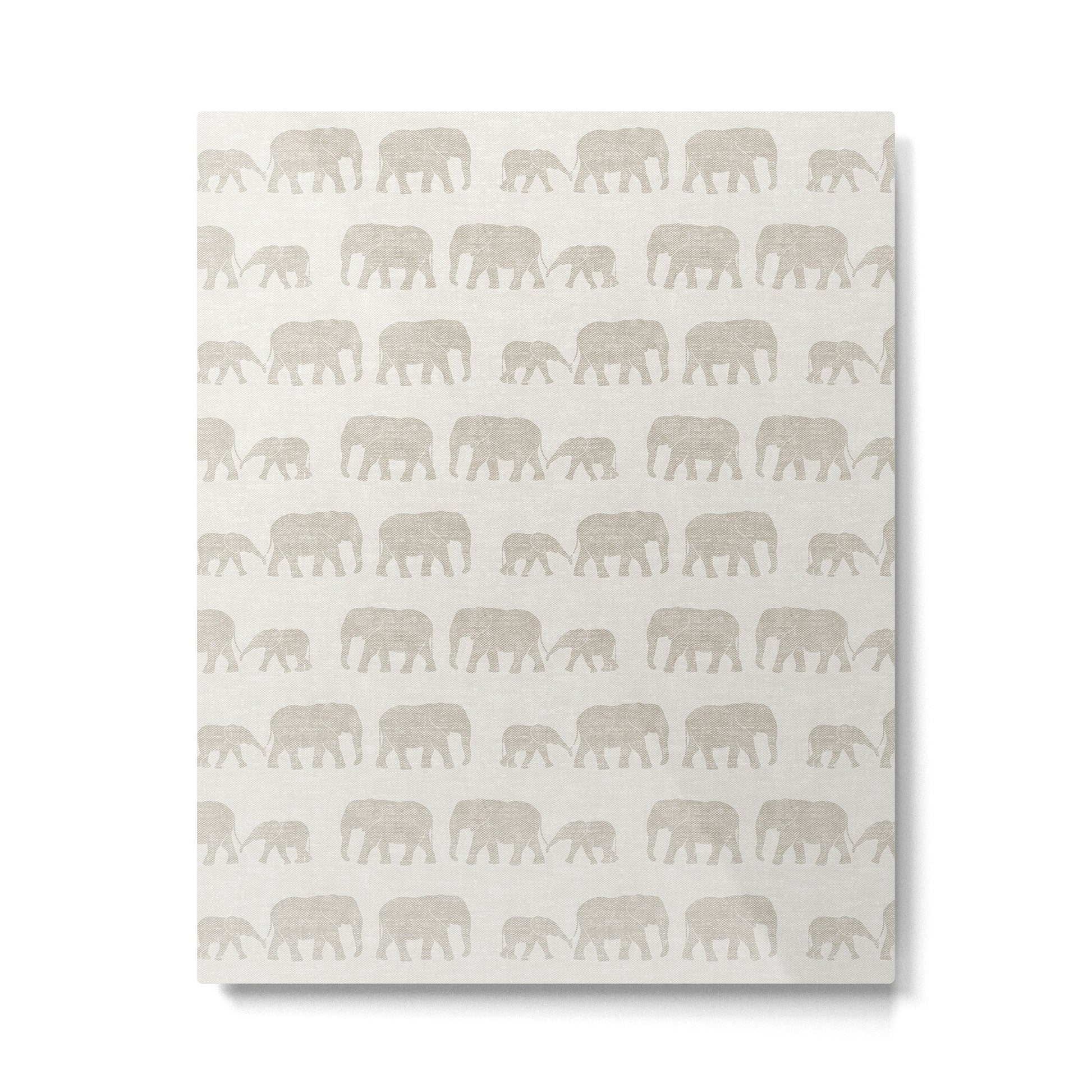 elephant march - beige Metal Print | TeksDecor