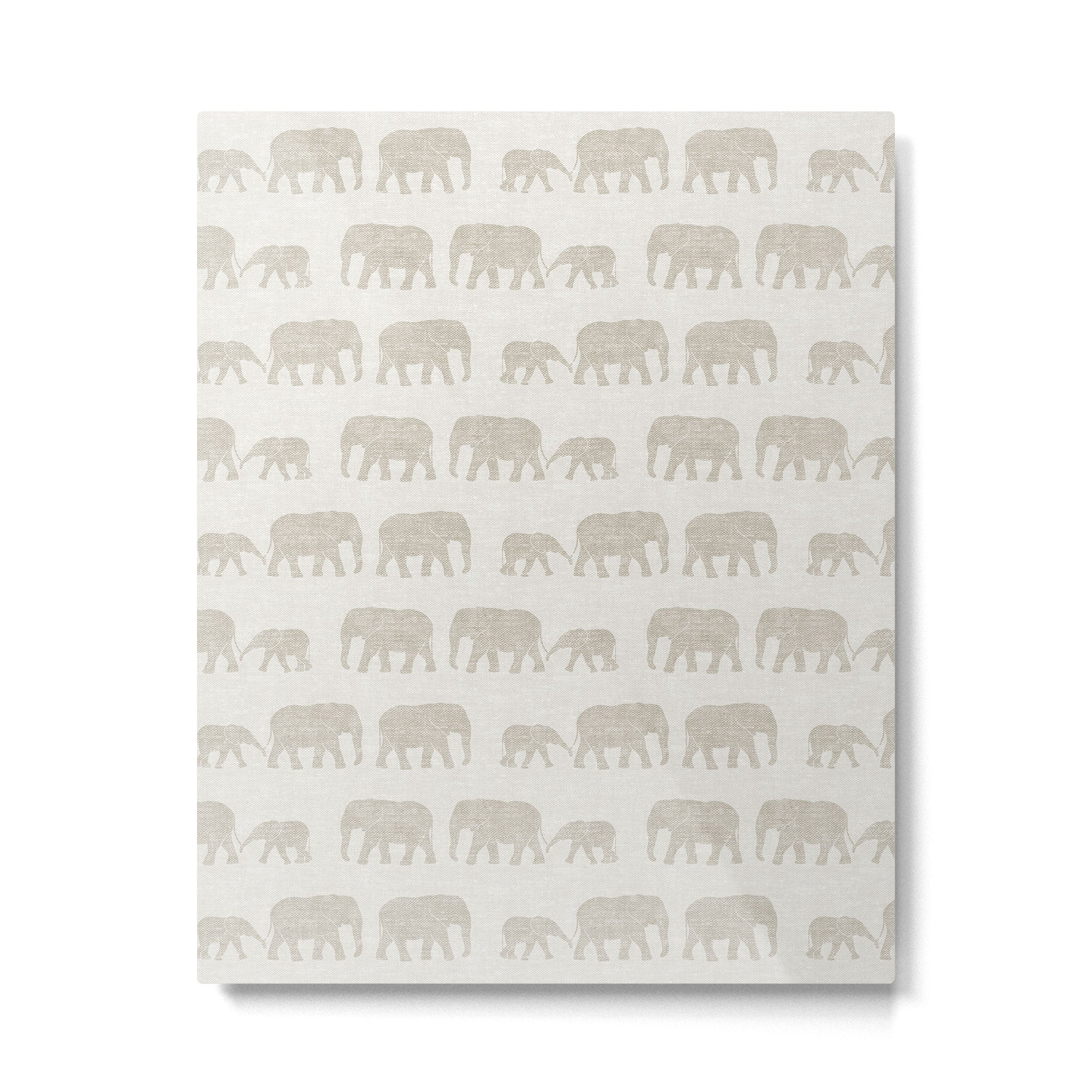 elephant march - beige Metal Print | TeksDecor
