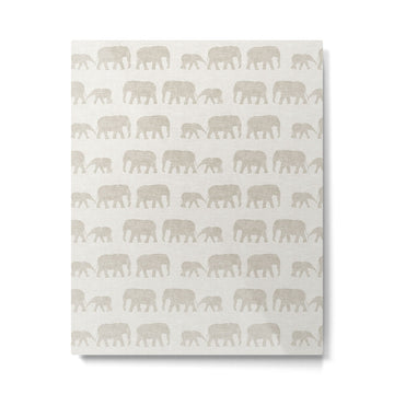 elephant march - beige Metal Print | TeksDecor