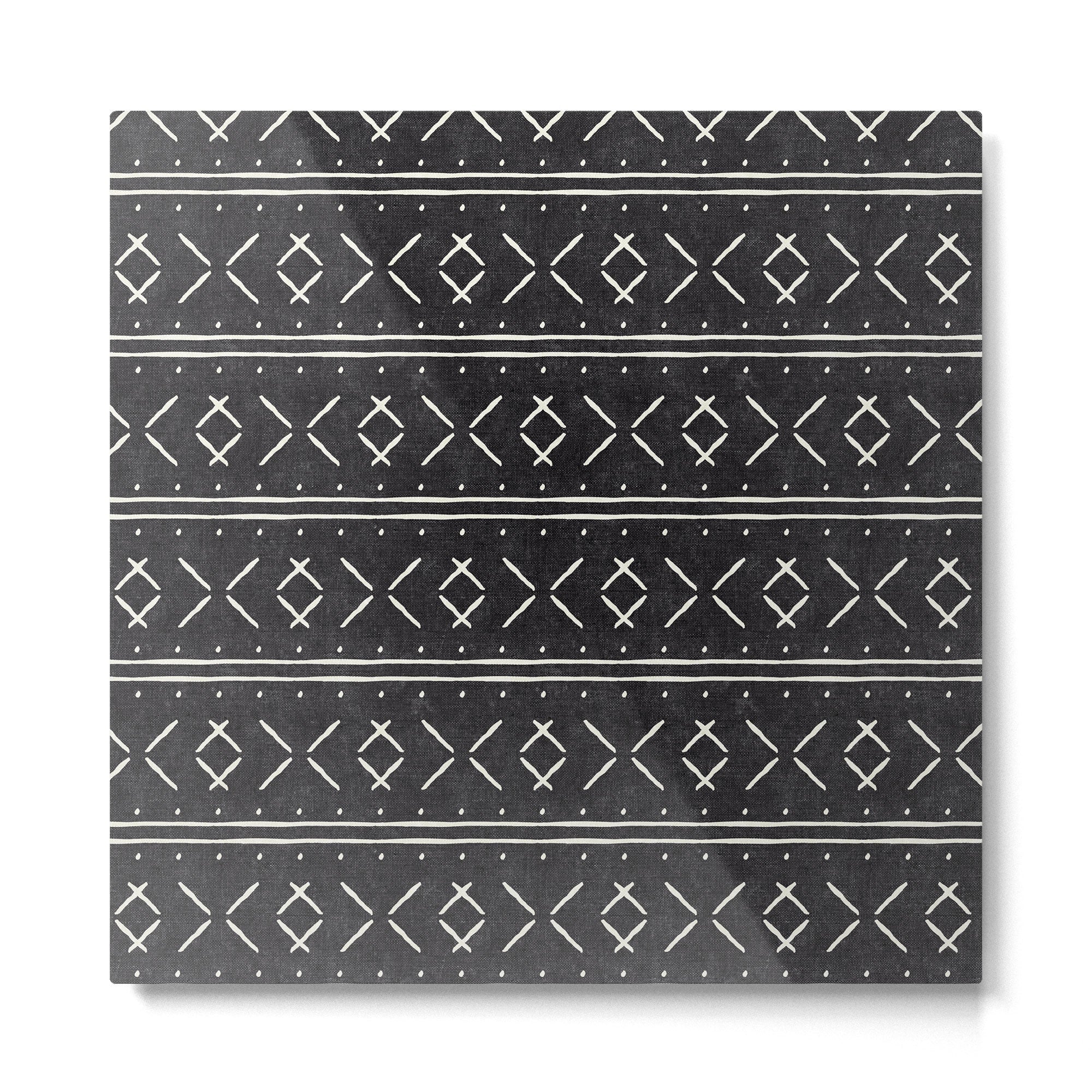mud cloth stitch - onyx Metal Print | TeksDecor