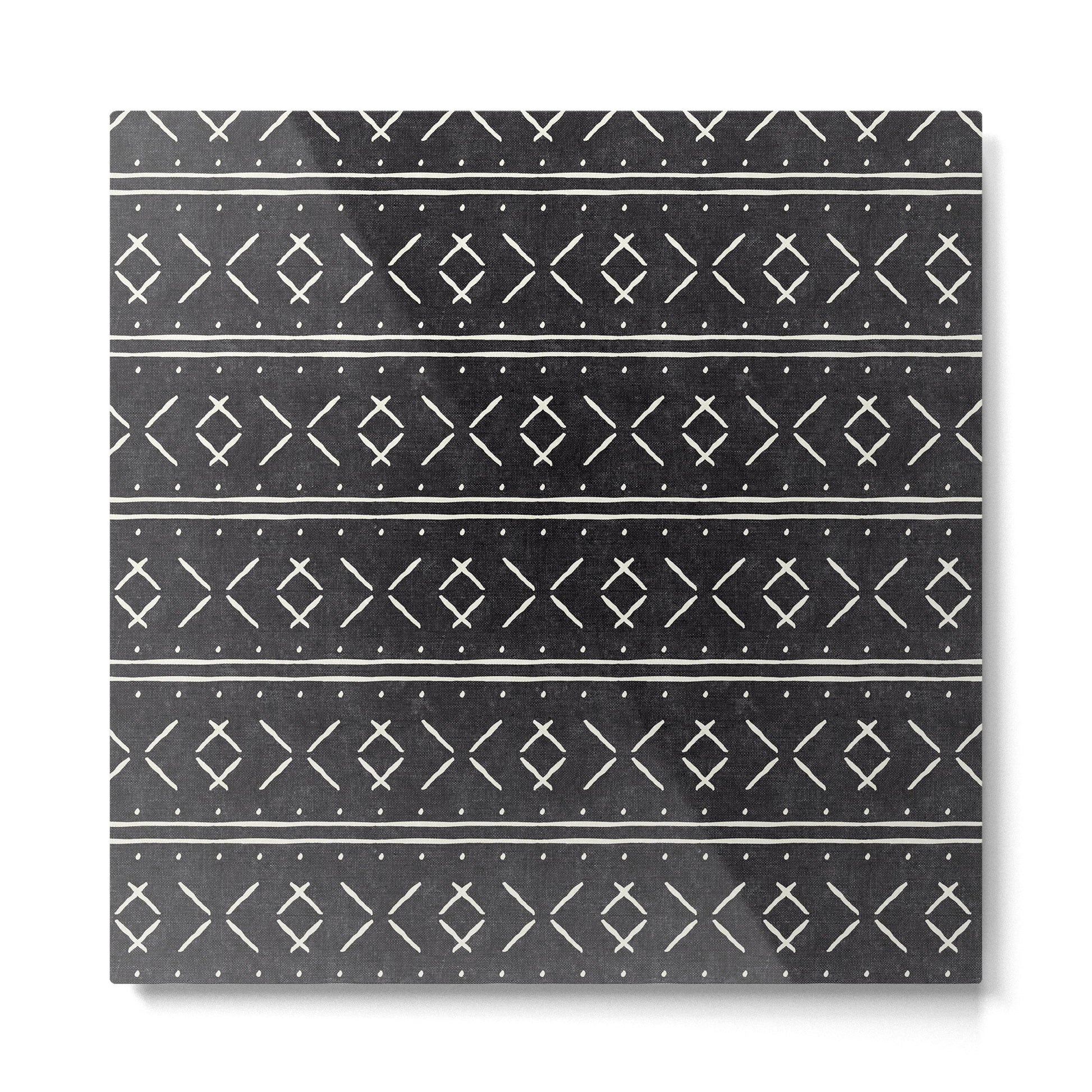 mud cloth stitch - onyx Metal Print | TeksDecor